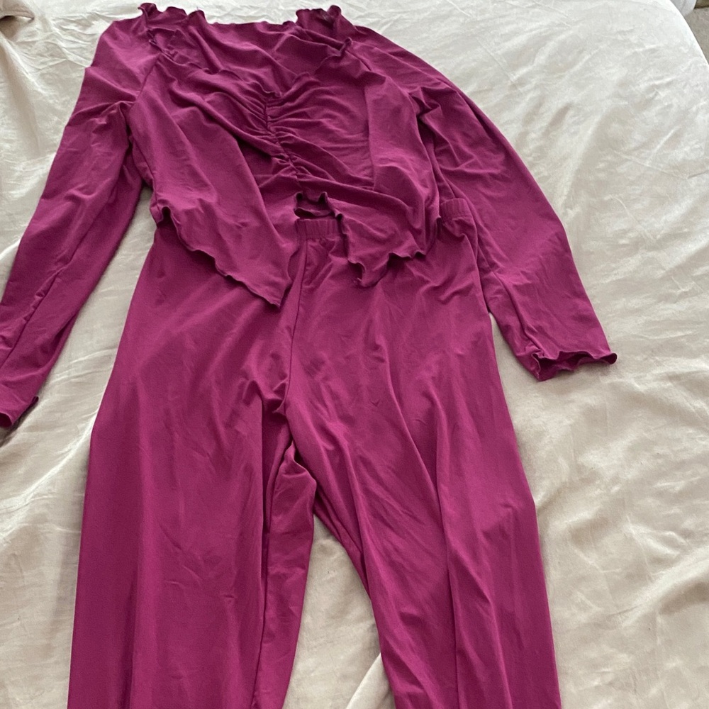 SHEIN Fuchsia Long Sleeve Top